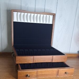 Flatware Silverware Anti Tarnish Wooden Storage